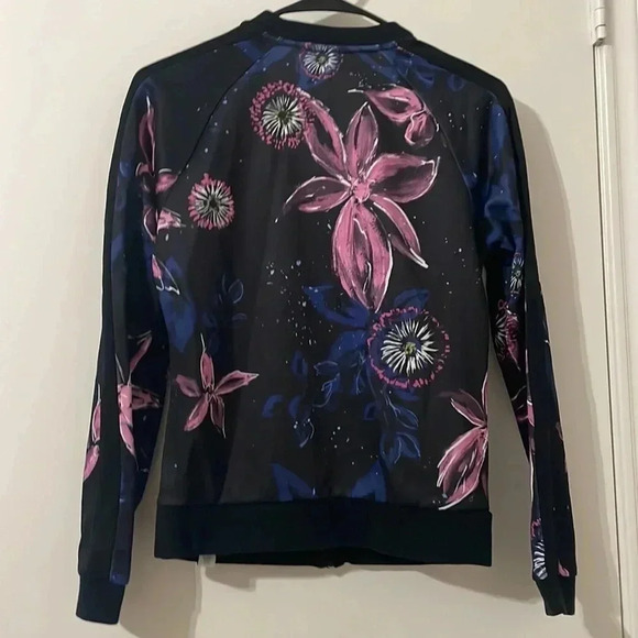 Puma Archive T7 Track Zip Up Track Jacket Black Purple Floral Sporty Women Sz XS - Picture 7 of 11